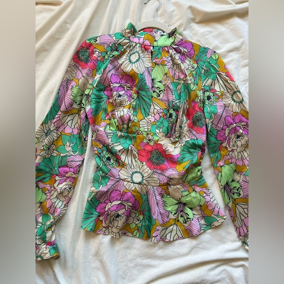 ASOS Colorful Floral Fitted Blouse - Picture 10 of 12